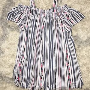 NWOT Women's Off Shoulder Striped Top with Straps